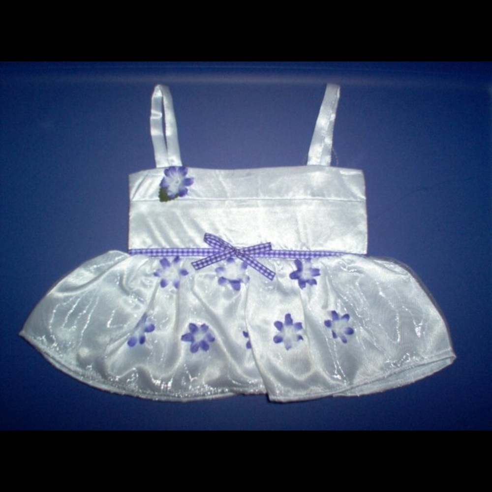 NEW Stuffed Animal Outfit - White Satin Dress